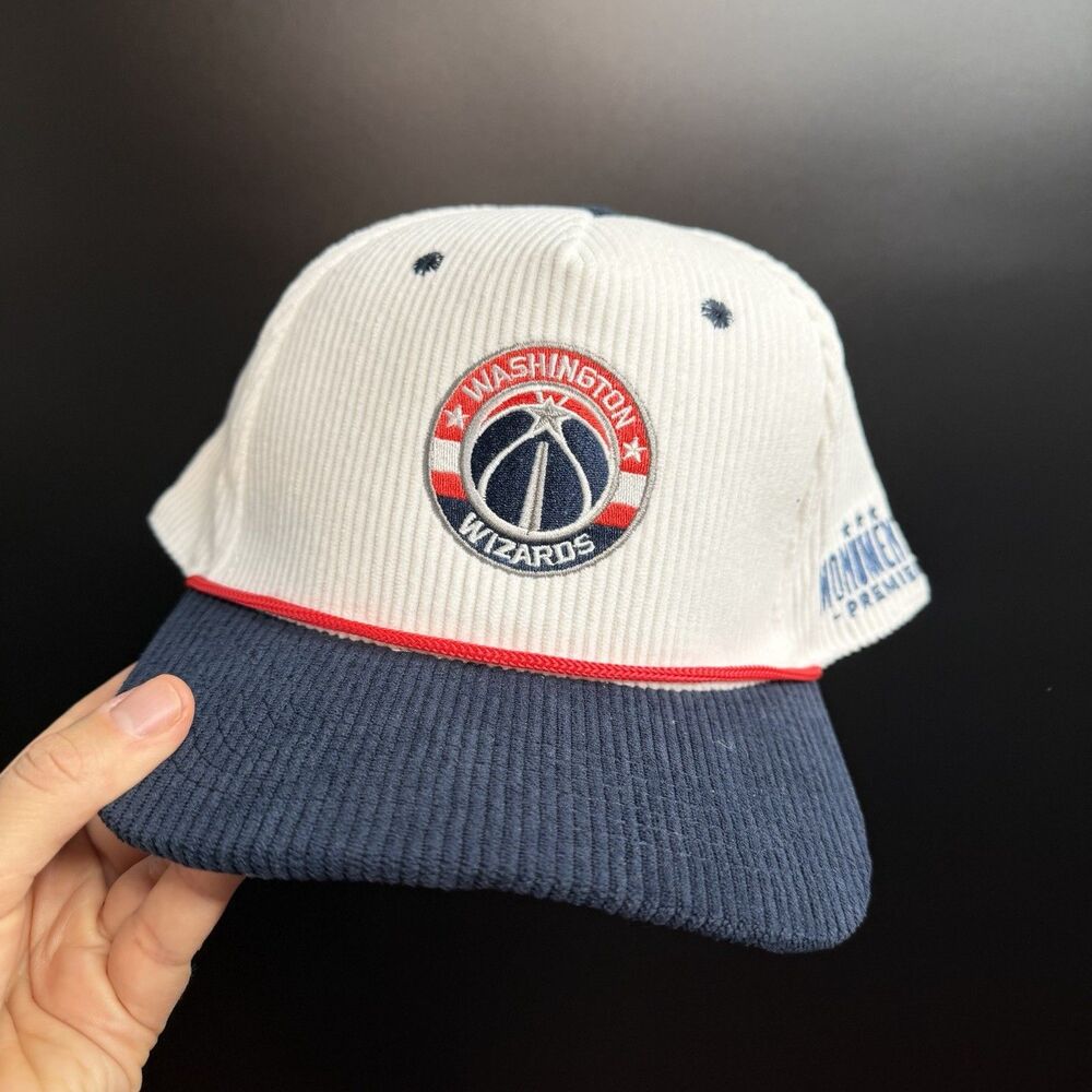 NWT Washington Wizards Hat White Corduroy Snapback Cap Logo